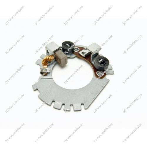 Brush Holder Rotax 582 (E Box) Complete plate equipped with its 2 coals; mounted on the starter of the "E" gearbox of 2-stroke engines. Part #866891