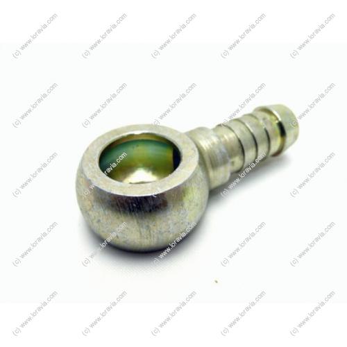 BANJO to be combined with the screw  and the 2  copper gaskets to connect the oil outlet, located under the crankcase, of Rotax 4-stroke engines  Parts #956315
