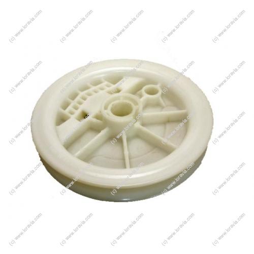 Recoil Starter Pully for Rotax 582. The main cause of replacement of this part is the wear of the central bore by friction on the metal axis of the casing of the starter.  Part #852286