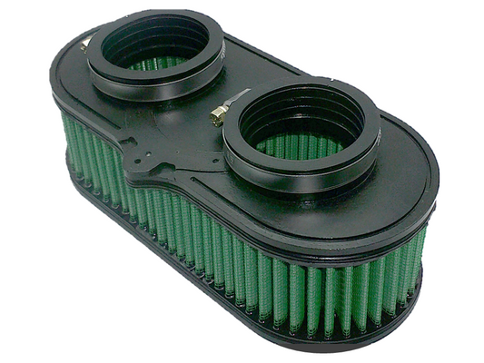 Dual air filter for Rotax 582, 532, & 618. Includes clamps and safety wire tabs. 
