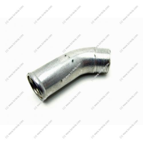 Water Hose Connector 45 0.625" ID (16mm)  Can be used for the cylinder heads or the water pump of the Rotax 912 / 912S / 914 engines  This elbow receives a water hose of Ø 16 mm inside  Also available in 80° version   Part #922238